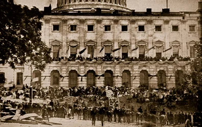 Viewing the Return of the Troops from Capitol at Washington